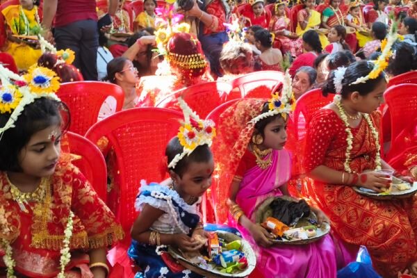 'Kumari Puja' was held this morning at 'Dakshineswar Ramakrishna Sangha Adyapith'